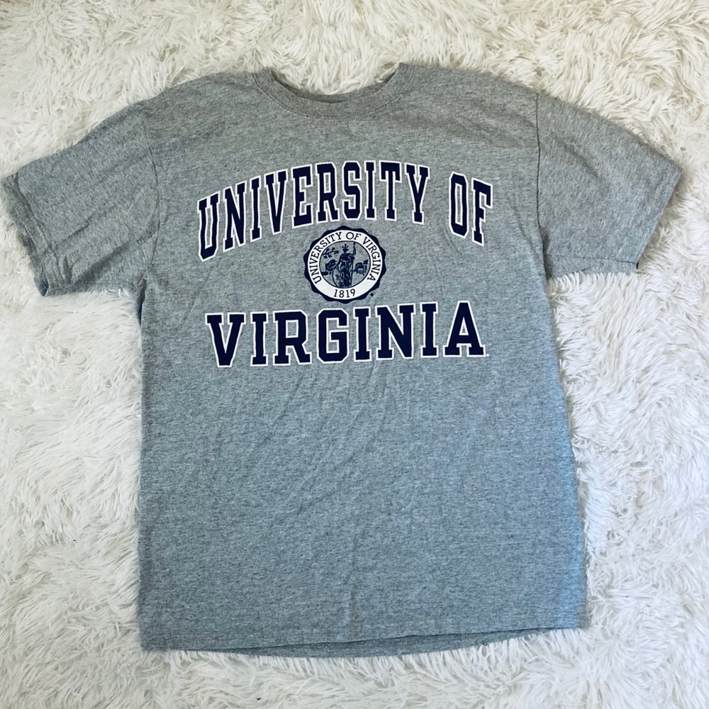Gray U of Virginia College Tee